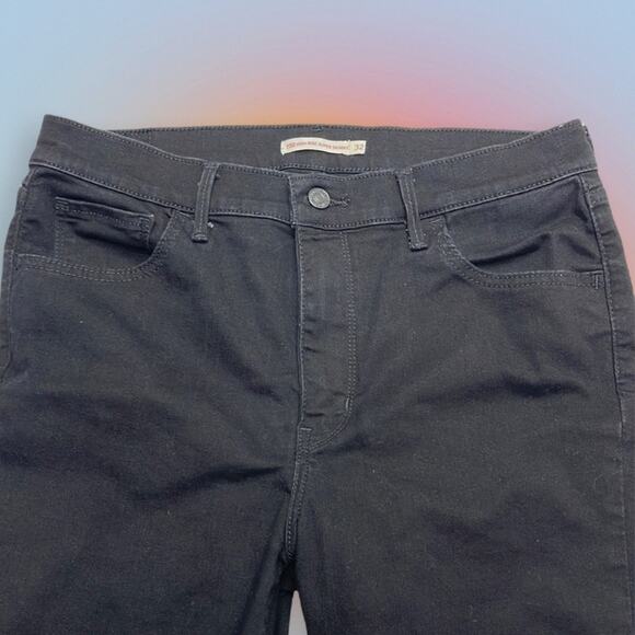 LEVI’s 720 Women’s 32 Long Black High Rise Super Skinny Jeans - Picture 1 of 4